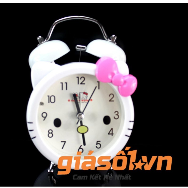 Nơi bán Đồng hồ báo thức để bàn cho bé 17063 (Trắng nơ hồng)