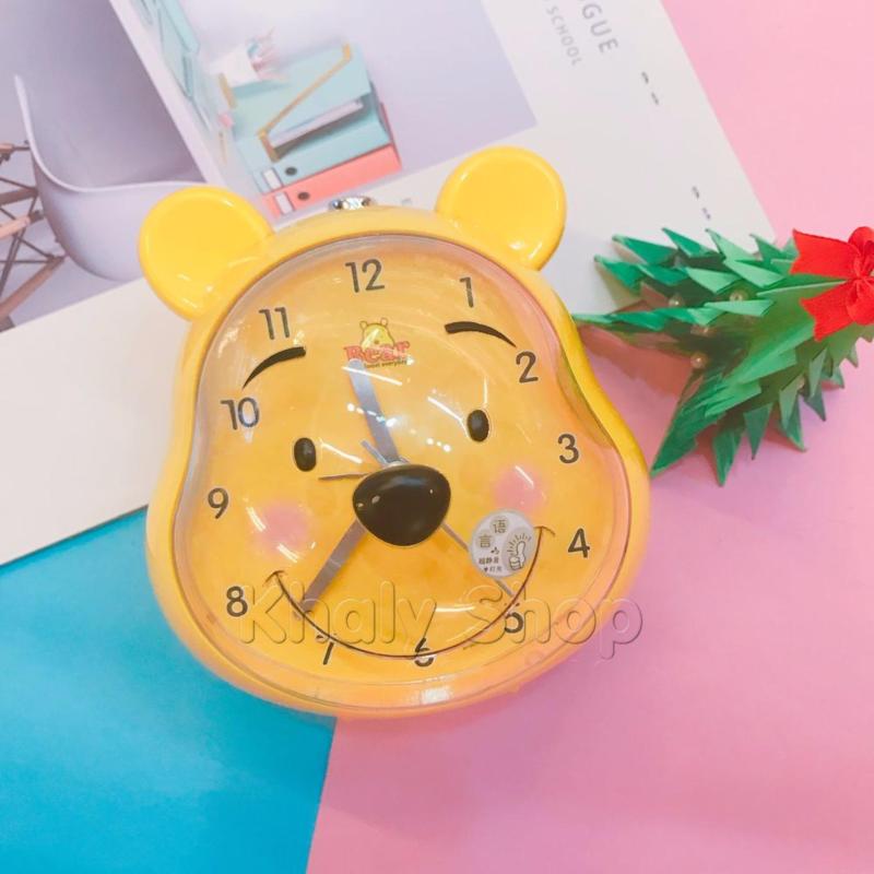 Nơi bán Đồng hồ báo thức kiểu dáng chú gấu Pooh (có đèn led) màu vàng dành cho bạn gái - DHBTPOOH - (13x12x11.5cm)