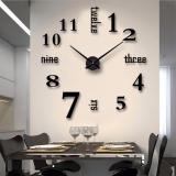 Đồng hồ dán tường tự làm DIY số và chữ tiếng anh (kim và số cùng màu)