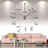 Đồng hồ dán tường tự làm DIY số và tiếng anh-số gương (màu bạc)