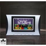 Đồng hồ để bàn lcd led báo thức nhiệt độ ẩm hiển thị điện tử digital bảng lịch nhiệt kế alarm clock