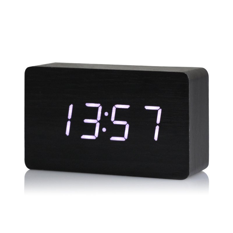 Nơi bán Đồng Hồ Gỗ Báo Thức Hình Chữ Nhật 1295 Wood LED Digital Desk Alarm (Trắng)
