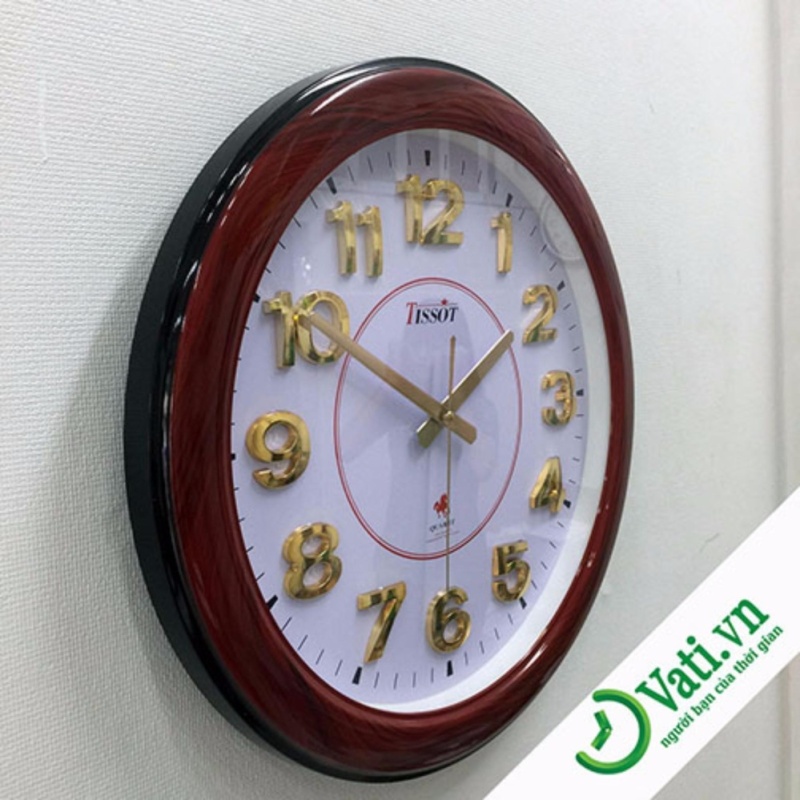Nơi bán Đồng hồ treo tường hình tròn Brown Vati S36-Giá rẽ nhất