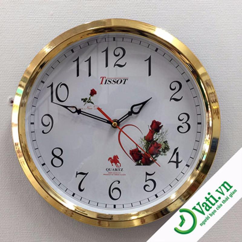 Nơi bán Đồng hồ treo tường hình tròn vati S6 (Gold)-Kim giật luôn chạy đúng giờ