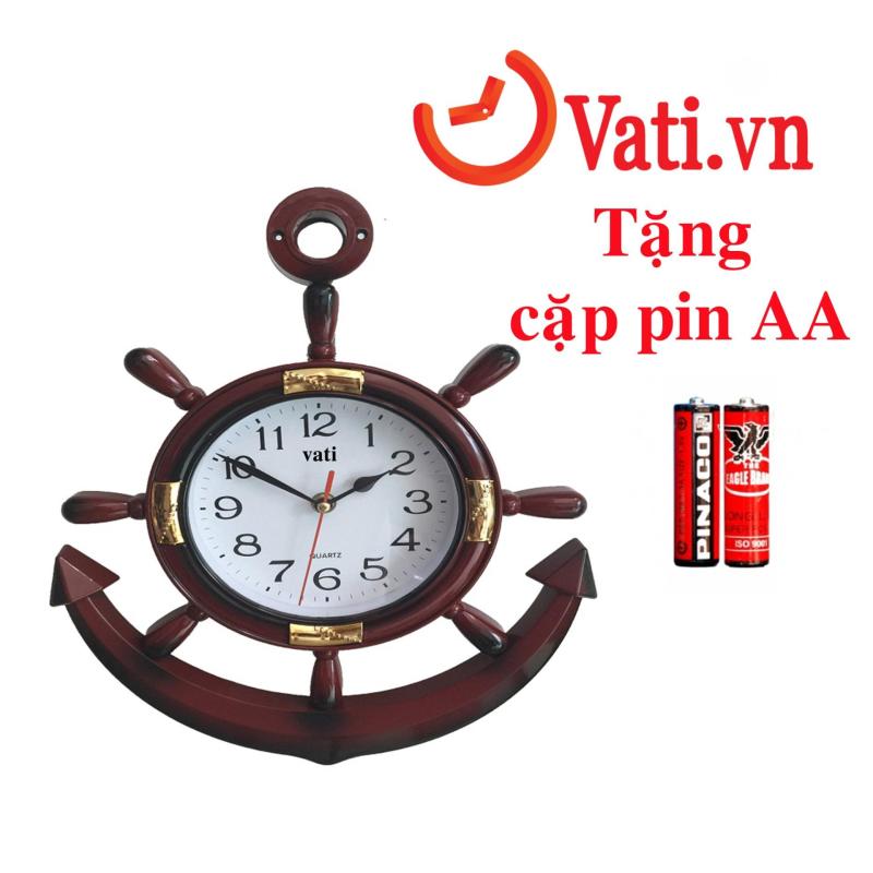 Nơi bán Đồng hồ treo tường mỏ neo vati F02 ( nâu đỏ) - tặng kèm 1 cặp pin
AA