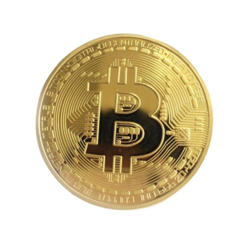 Đồng tiền may mắn Bitcoin mạ vàng 24K - Kèm hộp nhựa