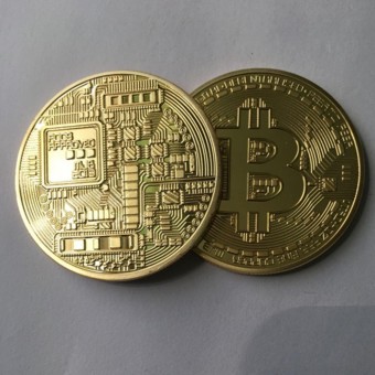 Đồng xu kỷ niệm Bitcoin Mạ vàng 24K  