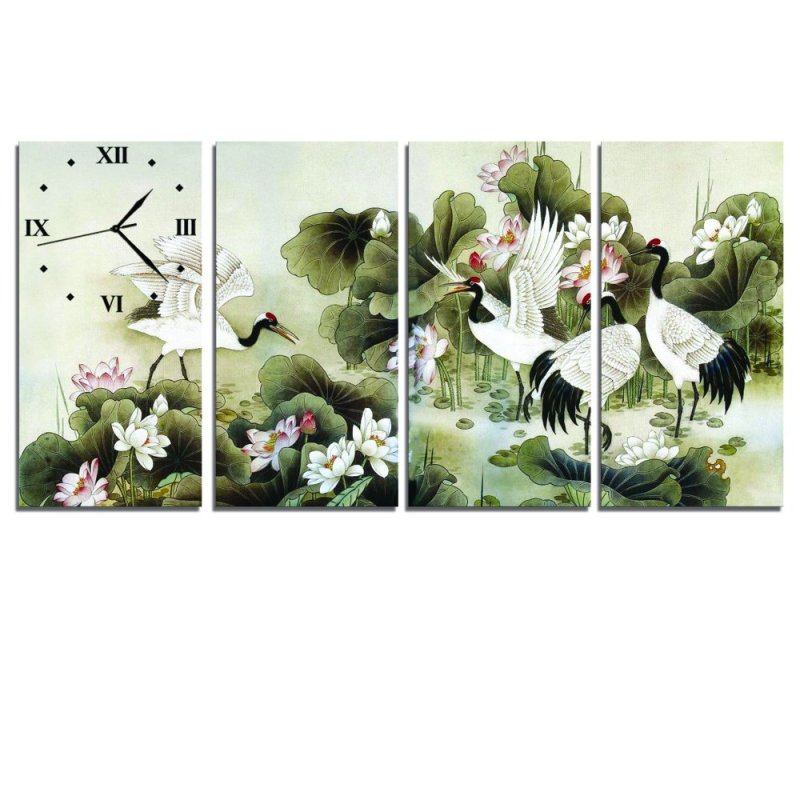 Nơi bán Đồng hồ tranh Nét họa Vicdecor DHT0118 (60cm x 30cm
x 0,9cm x 4 tấm)