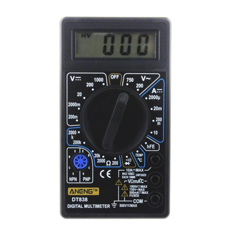Bảng giá DT-838 LCD Digital Multimeter AC/DC 750/1000V Amp Volt Ohm Tem
Tester (Black) - intl
