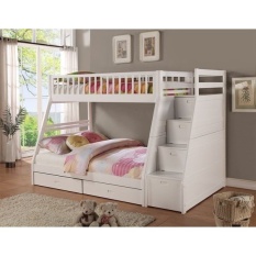 Giường tầng Bella Esprit 192 gỗ thông New Zealand 2 tầng 2 ngăn kéo 3 hộc cầu thang phù hợp cho cả trẻ em và người lớn