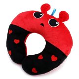 Gối chữ U thêu họa tiết 03 Bọ đen THIVI (Đỏ phối đen)