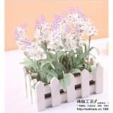 Hoa giả- hoa trang trí- hoa giả cao cấp - hàng rào gỗ lavender