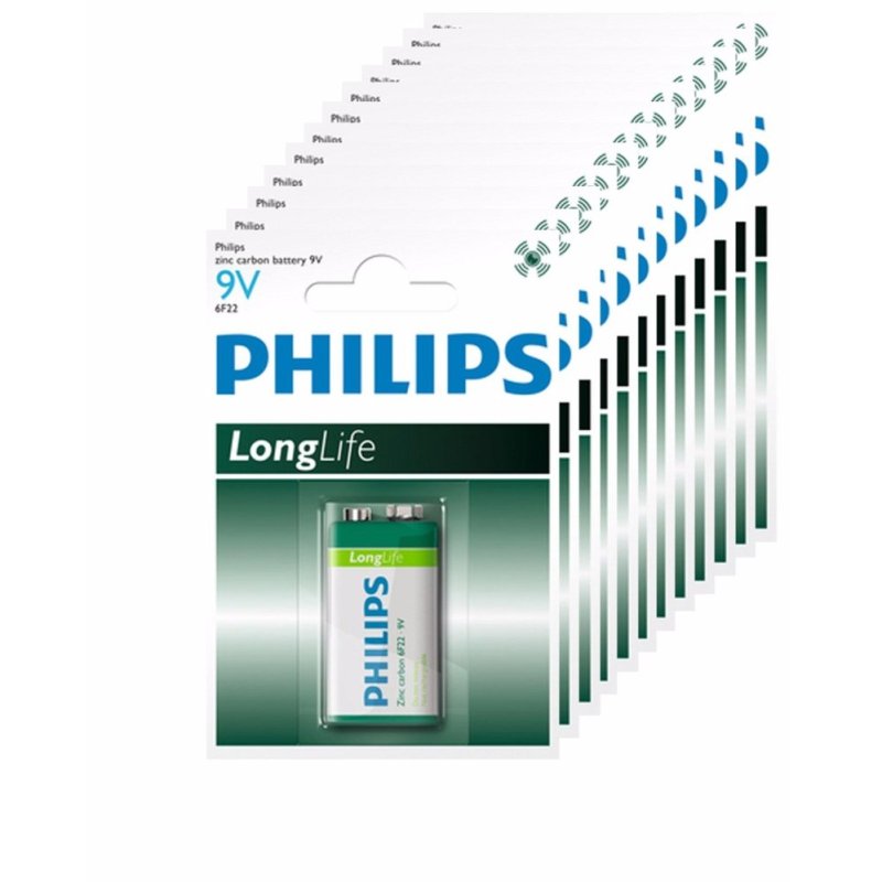 Bảng giá Mua Hộp 12 viên pin Phillips Longlife 9V (Xanh)