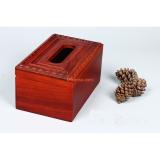 Hộp đựng giấy ăn bằng gỗ hương hoa văn đốt trúc size L Mỹ nghệ Hà Nội