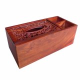 Hộp đựng khăn giấy 3 ngăn bằng gỗ hương ta đỏ cao cấp GA3N01