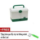 Hộp đựng thuốc gia đình 3 tầng có ngăn kéo + Tặng que lấy ráy tai thông minh