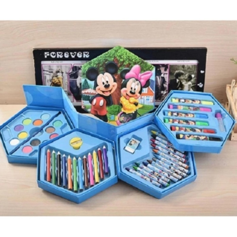 Mua Hộp Màu 4 Tầng 4 Loại 46 Màu Cho Trẻ (Xanh Dương Nhạt) T7-15 MS.1001
