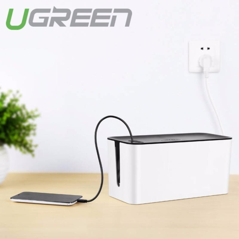 Bảng giá Hộp nhựa ABS đựng ổ cắm điện/dây sạc điện thoại... chống cháy an toàn cho bé UGREEN LP110 30397 (ghi xám)