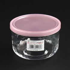 Hộp thủy tinh có nắp đậy loại màu hồng tròn 420ml - hàng nhập khẩu nhật bản, siêu thị sakura, sakura store