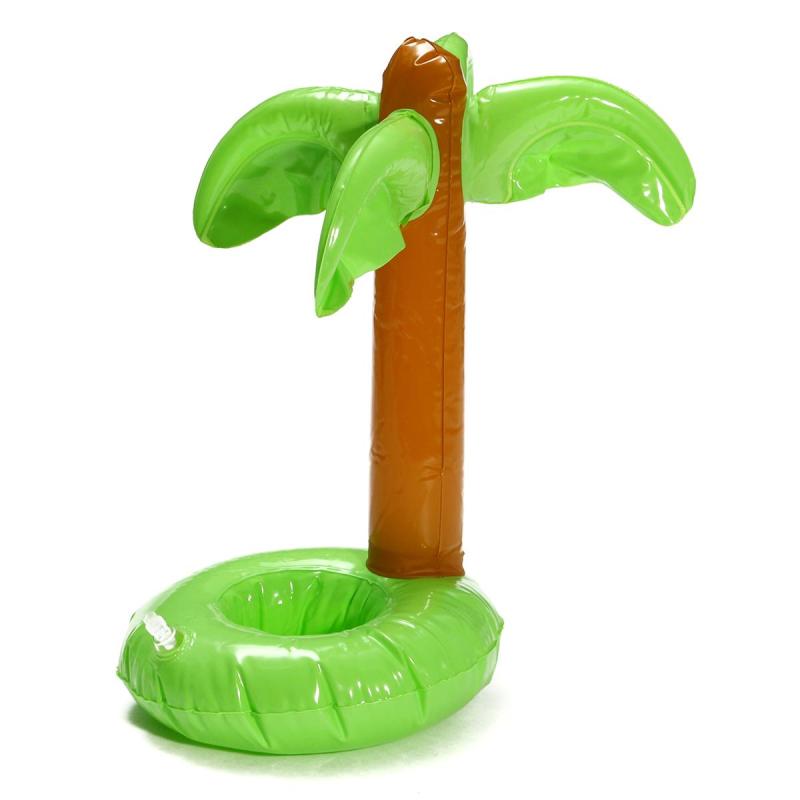 Inflatable Coconut Tree Drink Can Cup Phone Holder Floating For Pool Bath Beach   Green - intl