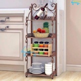 Kệ 4 tầng bằng sắt có họa tiêt hoa văn sang trong để đồ dùng ( Quần áo, sách vở, giầy dép)