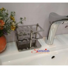 Kệ cắm bàn chải và kem đánh răng Sunzin vuông, chất liệu inox 304