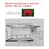 Kệ để chén đĩa liên hoàn 2 tầng treo tường Inox 304