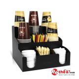 Kệ để cốc trà sữa mika 9 ngăn 3 tầng màu đen
