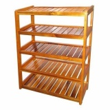 Kệ giày dép gỗ cao su 5 tầng rộng 80cm