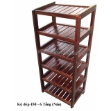 Kệ Giày Dép Gỗ Tự Nhiên 6 Tầng Rộng 45cm (Nâu)