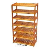 Kệ Giày Dép Gỗ Cao Su 7 Tầng Rộng 60cm (Vàng)
