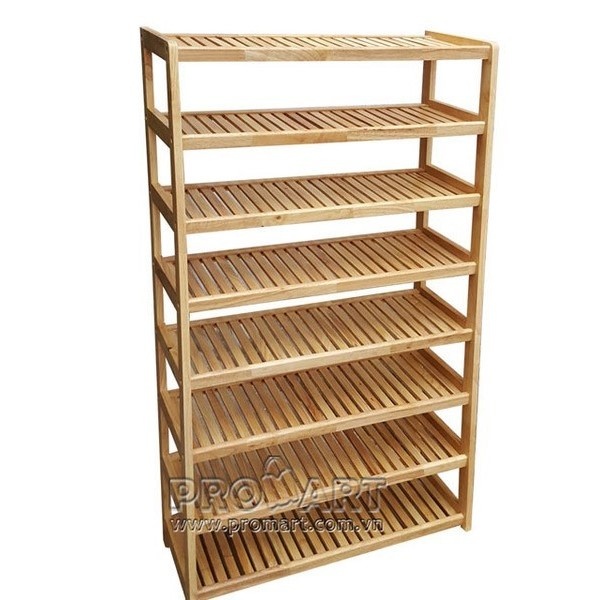 Kệ giày dép gỗ tự nhiên 8 tầng rộng 80cm