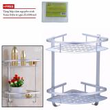 Kệ Đựng Đồ Phòng Tắm Chắc Chắn 2 Tầng/kệ góc nhà tắm inox + Tặng hộp tăm nguyên sinh TD
