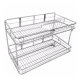 Kệ ống treo tường để chén đĩa 2 tầng inox 304