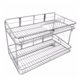 Kệ ống để chén đĩa 2 tầng treo tường inox 304