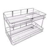 Kệ ống để chén đĩa treo tường 2 tầng inox 304