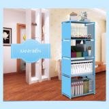 Kệ sách 4 tầng bằng nhựa lắp ghép - Xanh