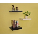 [HCM]Kệ treo tường Diachire gỗ lõi xanh chống ẩm 3 thanh ngang 25x20cm (Trắng Đen) để được nhiều đồ cho phòng nhỏ