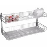 Prota Kệ úp chén dĩa treo tường cao cấp 2 tầng inox 304 Goda, kèm khay hứng nước bằng nhựa cao cấp 575 x 285 mm