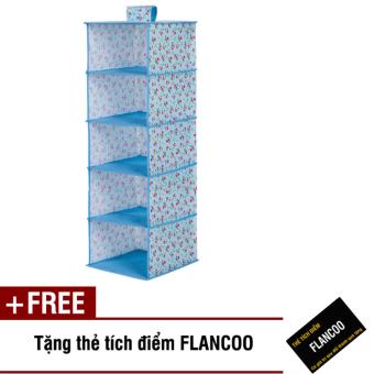 Kệ vải treo 5 ngăn Flancoo 1073 (Xanh dương) + Tặng kèm thẻ tích điểm Flancoo  