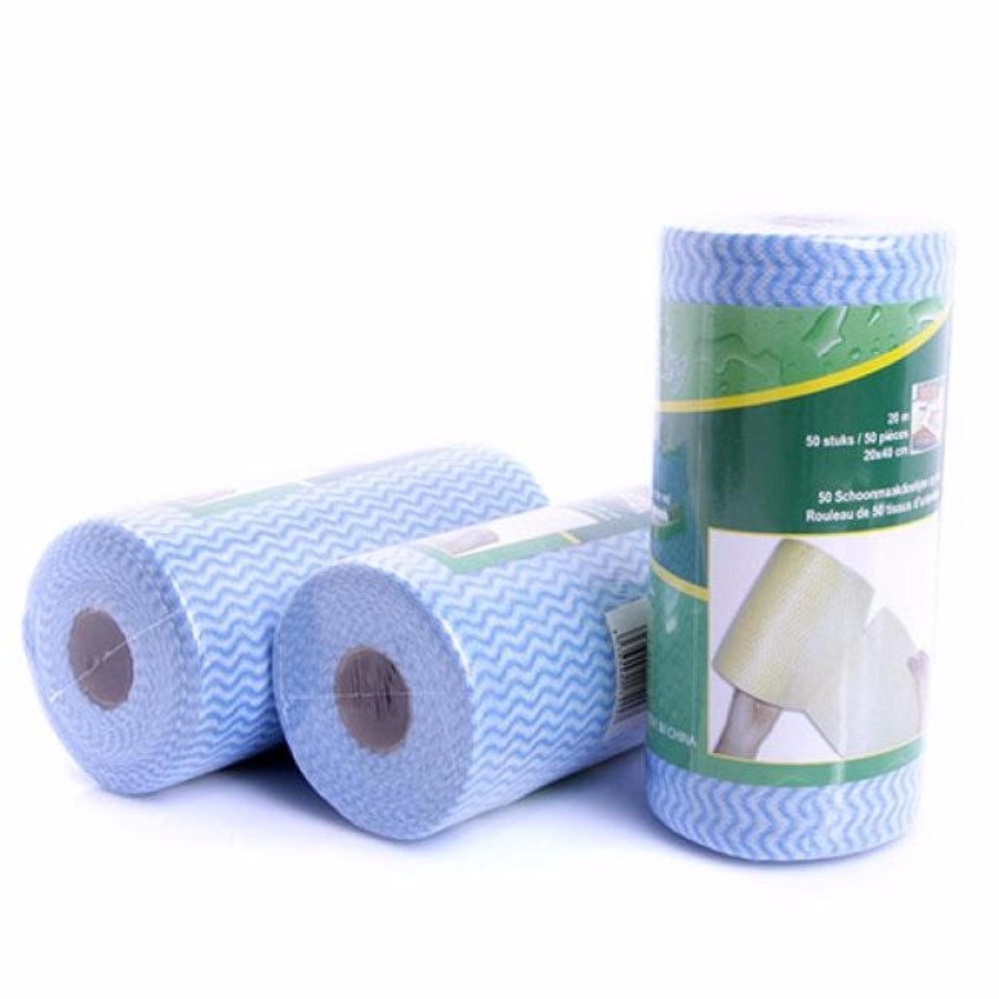 2 cuộn khăn lau đa năng vải không dệt