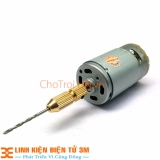 Khoan Mini Siêu Khỏe chế từ Động Cơ 335 và Phụ Kiện V1 01 Đầu Kẹp 2315 Mũi khoan 0.8-1.0-1.2-1.5mm mỗi loại 2 chiếc (chưa bao gồm nguồn)