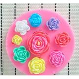 Khuôn silicon 4D 9 hoa hồng nhỏ