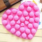 Khuôn trái tim socola hoa hồng love