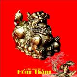 Tượng Kỳ lân tiền vàng - Chất liệu đồng thau 10cm