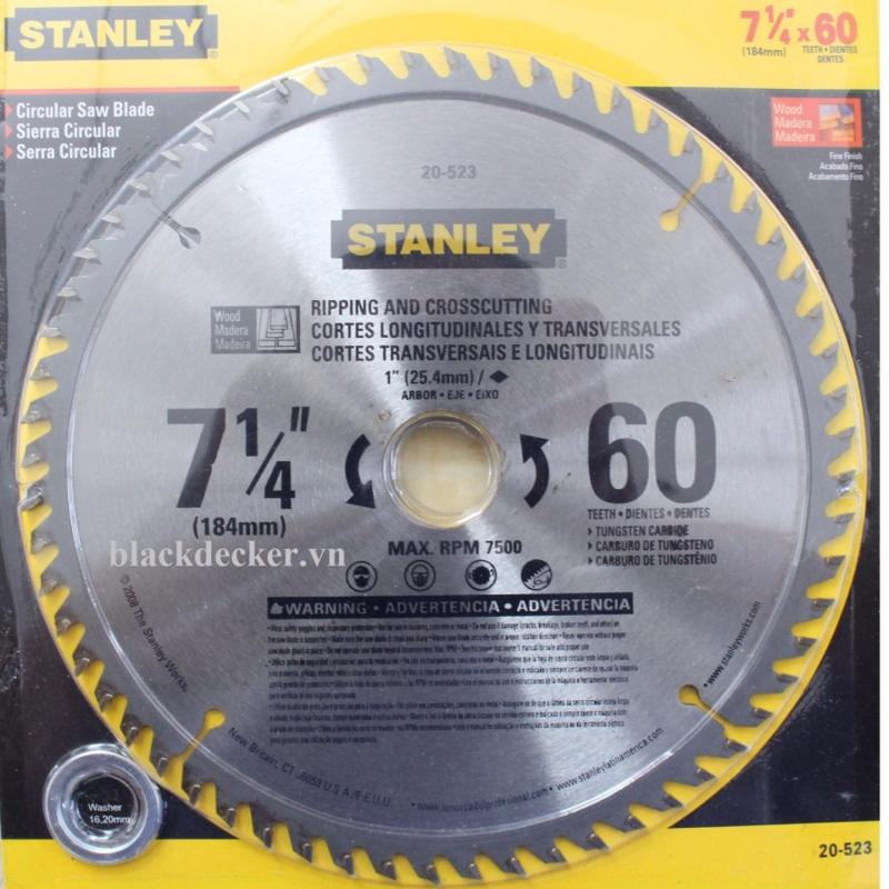 Lưỡi cưa gỗ, cắt nhôm 184mm*60T Stanley 20-523