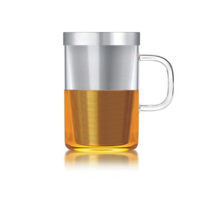 Hình ảnh Ly lọc trà thủy tinh lõi inox Samadoyo S050A 0.5L (trắng)