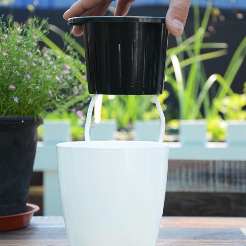 Makiyo Anti-corrosion Self-watering Flower Pot Plastic Durable
Planter House Gardening Nursery Tools (L) - intl