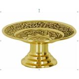 Mâm bồng đựng hoa quả - Chất liệu đồng thau đường kính mâm 33cm nặng 2,5kg để bày mâm ngũ quả trên bàn thờ gia tiên