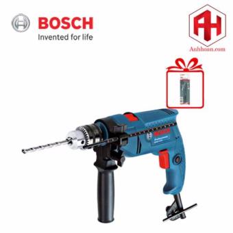Máy khoan động lực Bosch GSB 550 (Xanh) + 3 mũi khoan tường (5x85, 6x100, 8x120)  
